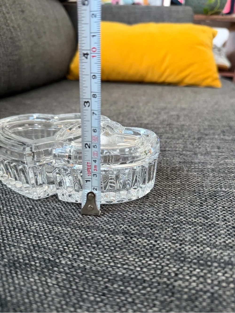 Clear Heart-Shaped Glass Trinket Dish - Clear vintage